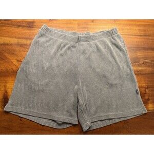 Vintage 90s YMLA California Gym Gear Grey Waffle Knit Thermal Shorts Mens M